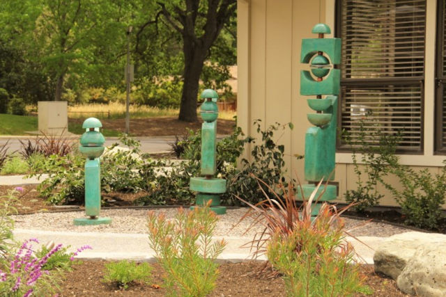 Outdoor Sculpture Totems in Jade Finish