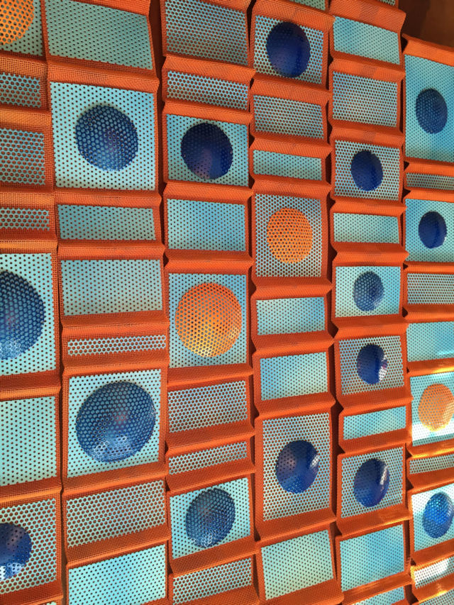 Wall Sculpture Orange and Blue Panels